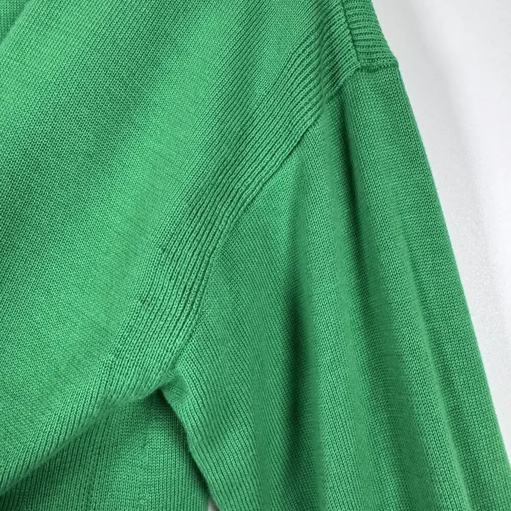 Talbots Petite Medium Green Cardigan Sweater Button Front Long Sleeve Preppy - Picture 8 of 13